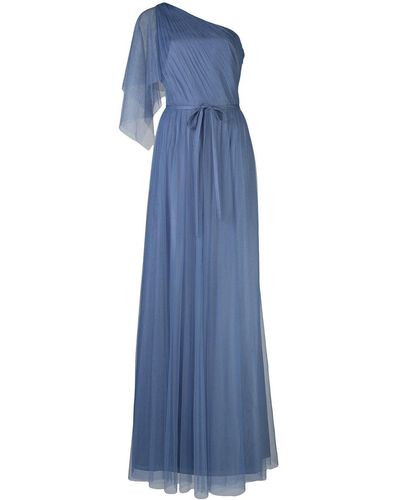 Marchesa One-Shoulder-Kleid - Blau