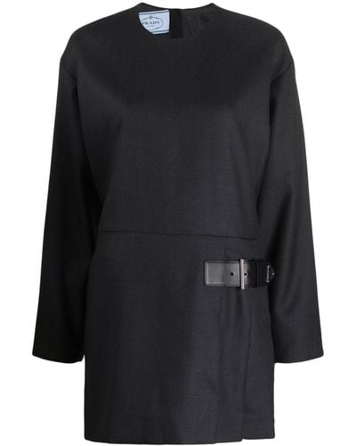 Prada Buckle-detail Shift Dress - Black