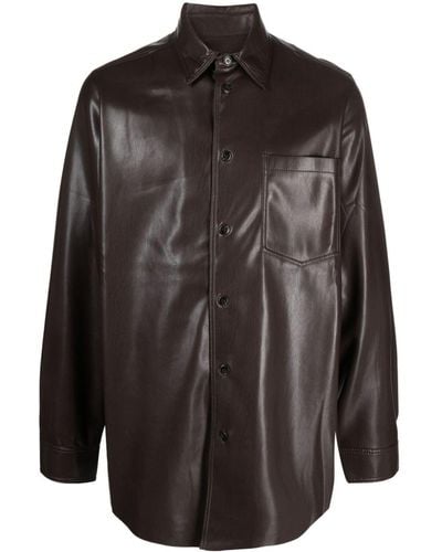 Nanushka Duco Faux-leather Shirt - Black