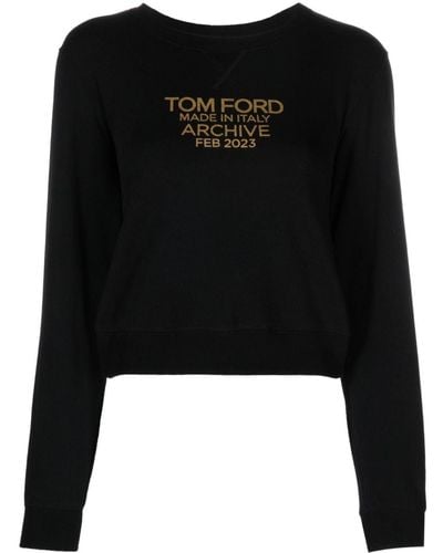 Tom Ford Sweatshirt mit Logo-Print - Schwarz