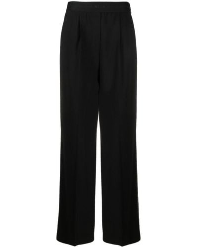 MSGM Pantalones anchos de talle alto - Negro