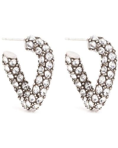 Isabel Marant Crystal-embellished Twisted Hoop Earrings - White
