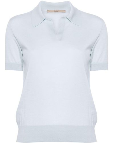 Nuur Polo-collar Merino-wool T-shirt - White