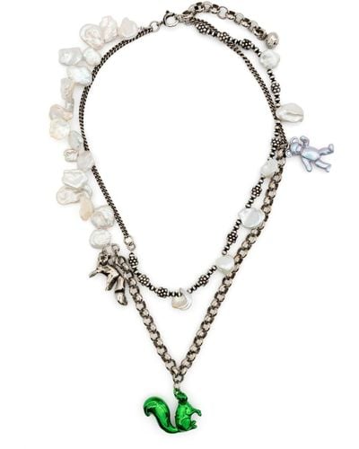Acne Studios Charm-embellished Chain Necklace - Metallic