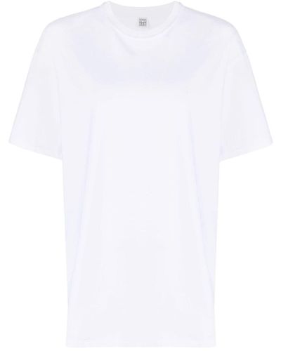Totême Straight T-Shirt aus Baumwolle - Weiß