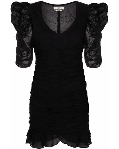 Isabel Marant Mini-jurk Met Pofmouwen - Zwart