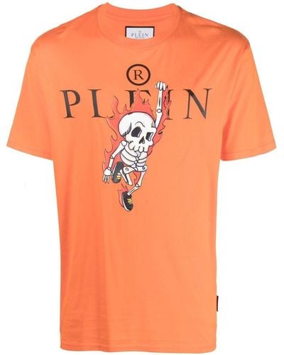 Philipp Plein Camiseta Skully Gang de manga corta - Naranja