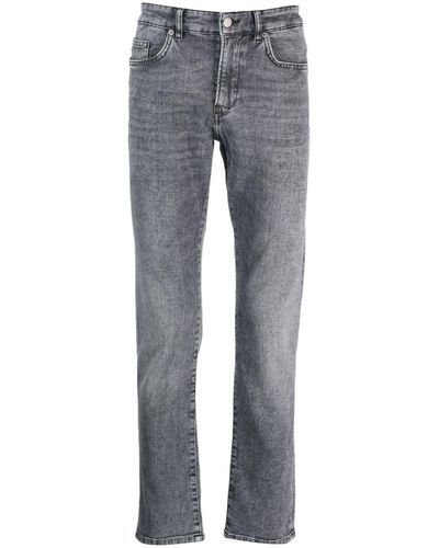 BOSS Stonewashed-effect Slim-cut Jeans - Grey