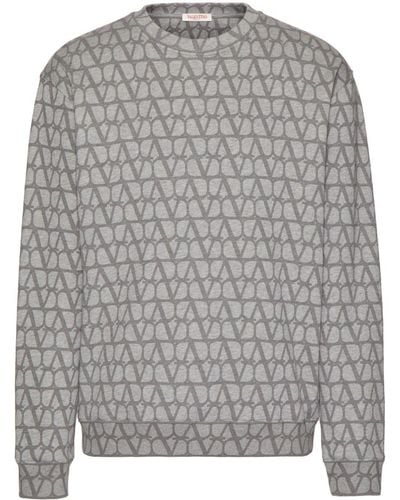 Valentino Garavani Toile Iconographe Cotton Sweatshirt - Gray