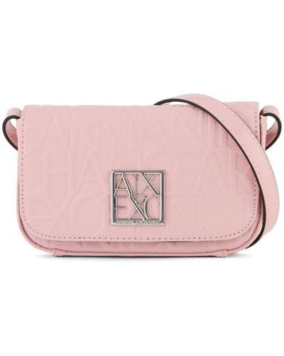 Armani Exchange Logo-embossed Crossbody Bag - Pink