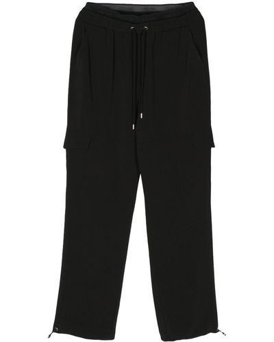 Liu Jo Logo-waistband Tapered Track Trousers - Black