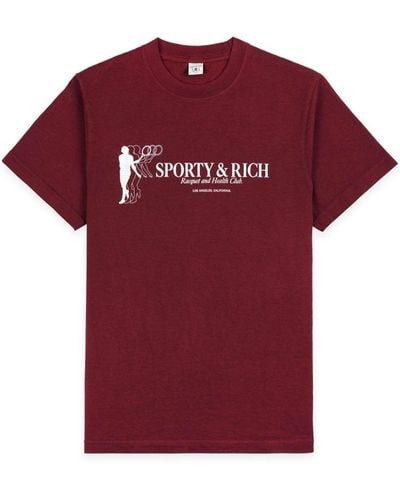 Sporty & Rich Katoenen T-shirt Met Print - Rood