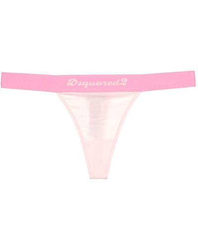 DSquared² Perizoma con fascia logo - Rosa