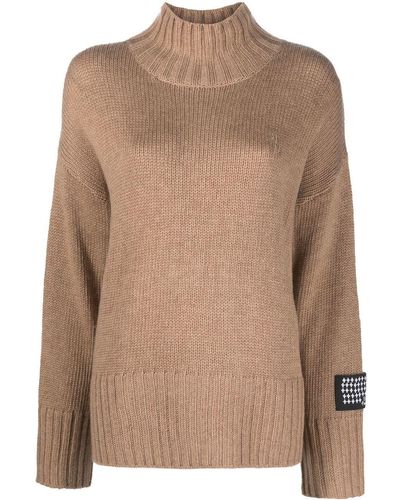 Ksubi Logo-patch Knitted Sweater - Brown