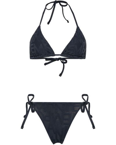 Emporio Armani Bikini aus Logo-Jacquard - Blau