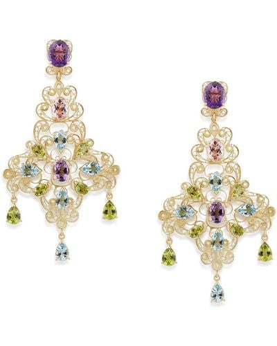 Dolce & Gabbana 18kt Yellow Gold Stone Drop Earrings - Metallic