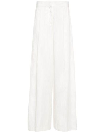 FEDERICA TOSI Pinstriped Wide Pants - White