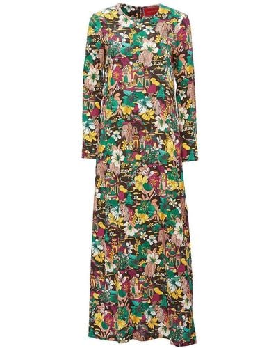 La DoubleJ Swing-Kleid mit Blumen-Print - Grün