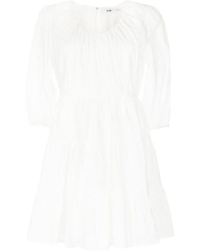 B+ AB Skater Cotton Mini Dress - White