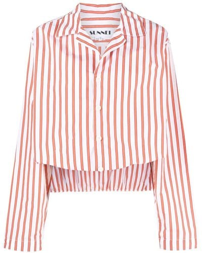 Sunnei Pinstriped Long-sleeve Body - Red