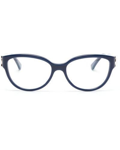 Cartier Brille aus Acetat mit Logo-Schild - Blau