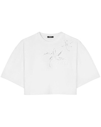 Versace Starfish-embroidered Cropped T-shirt - White