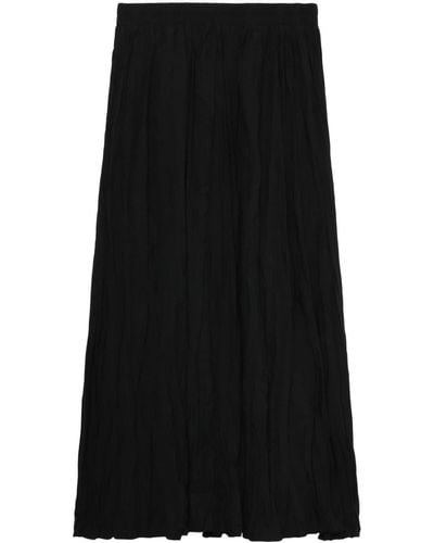 B+ AB High-rise Crinkled Midi Skirt - Black