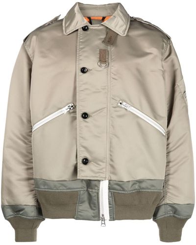 Sacai Bomberjack Met Asymmetrische Sluiting - Naturel