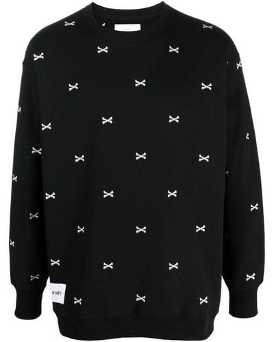 WTAPS Crossbone-embroidered Sweater - Black
