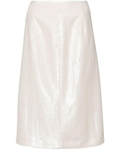 Incotex Sequinned pencil skirt - Blanco