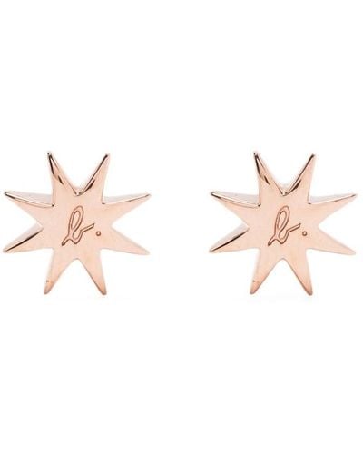 agnès b. Logo-engraved Star Earrings - Pink
