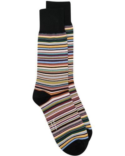 PS by Paul Smith Artist Stripe-pattern Socks - Black