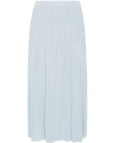 Zimmermann Waverly Lurex-detail Ribbed Skirt - Blue