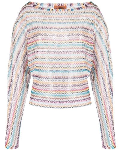 Missoni Zigzag-woven Long-sleeve Top - White