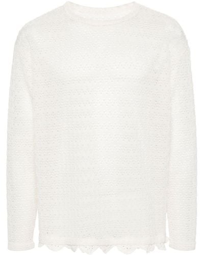 ANDERSSON BELL Flower Garden Open-knit Sweater - White