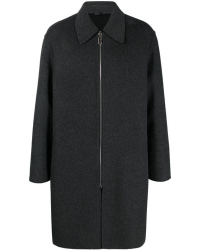 Fendi Zip-up Cashmere Coat - Black