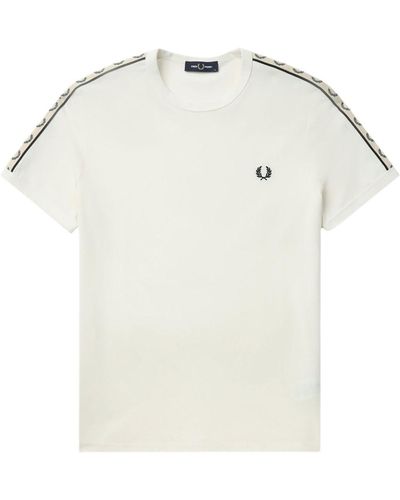 Fred Perry T-shirt en coton à logo brodé - Blanc