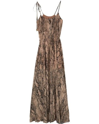 Just Cavalli Snakeskin-print Dress - Natural