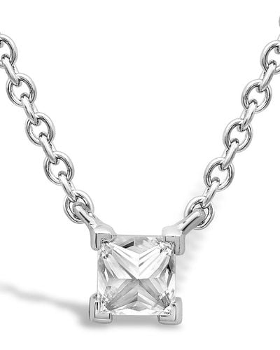 Pragnell 18kt White Gold Rockchic Diamond Solitaire Necklace - Multicolor