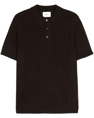 NN07 Thor 6539 Knitted Polo Shirt - Black