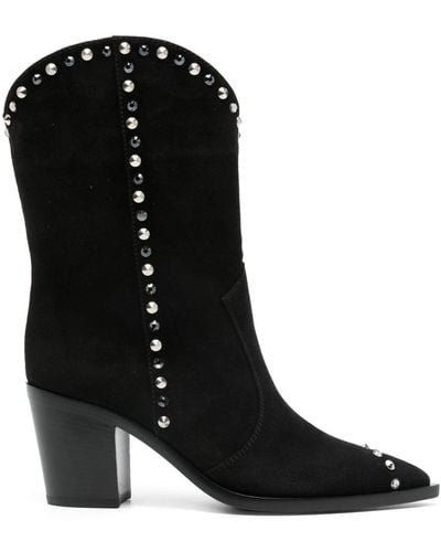 Gianvito Rossi 75mm Suede Boots - Black