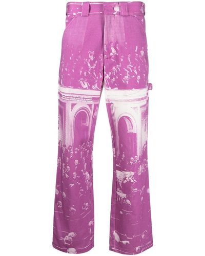 Msftsrep Straight-Leg-Jeans mit Print - Pink