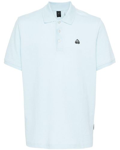 Moose Knuckles Poloshirt Met Logopatch - Blauw