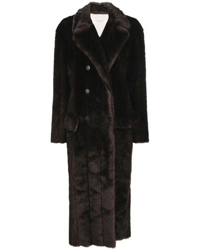 Philosophy Di Lorenzo Serafini Faux-fur Double-breasted Coat - Black