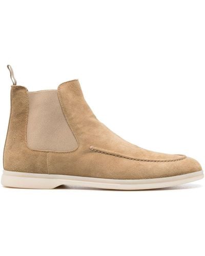 SCAROSSO Eugenio Suede Ankle Boots - Natural