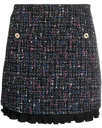 Sandro Minifalda ajustada de tweed - Negro