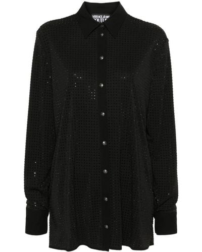 Versace Crystal All Over Shirts - Black