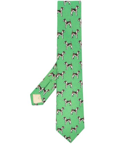 Polo Ralph Lauren Terrier-print Linen Tie - Green