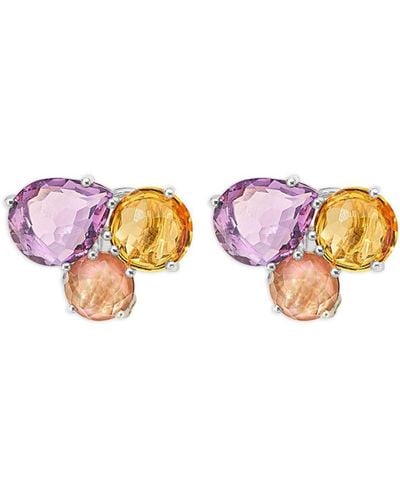 Ippolita Sterling Silver Rock Candy® Cluster Stud Citrine, Amethyst And Crystal Earrings - Pink
