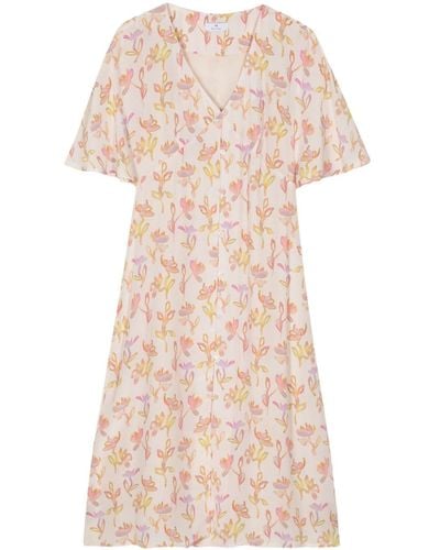 PS by Paul Smith Oleander-print Midi Dress - Pink